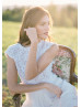 Cap Sleeve Ivory Lace Chiffon Wedding Dress